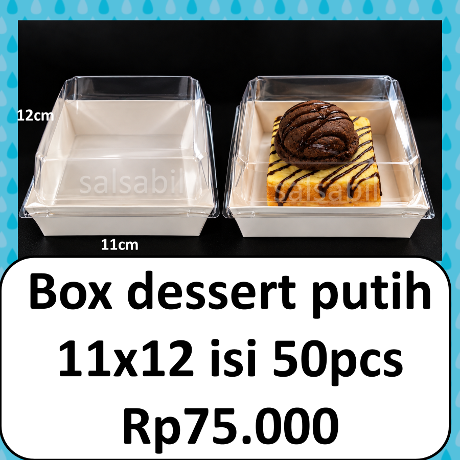 Box dessert putih 11 x 12