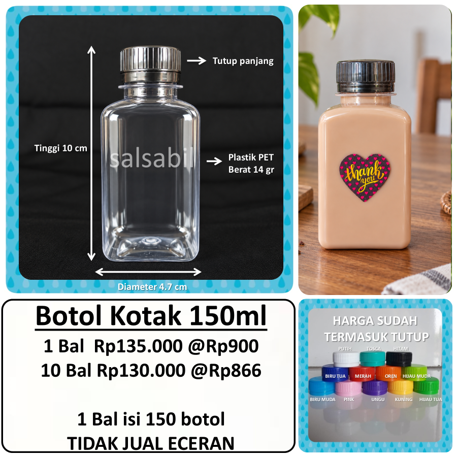 Botol kotak 150ml