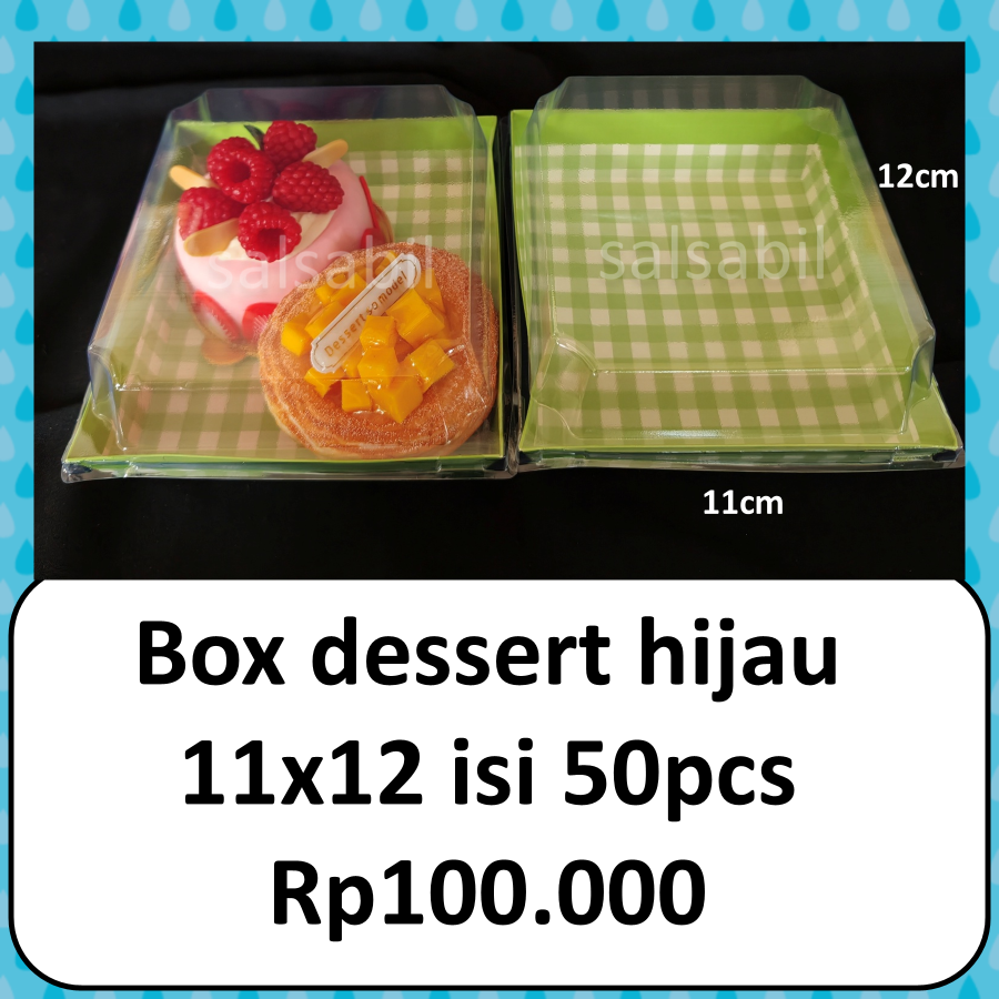 Box dessert hijau 11 x 12