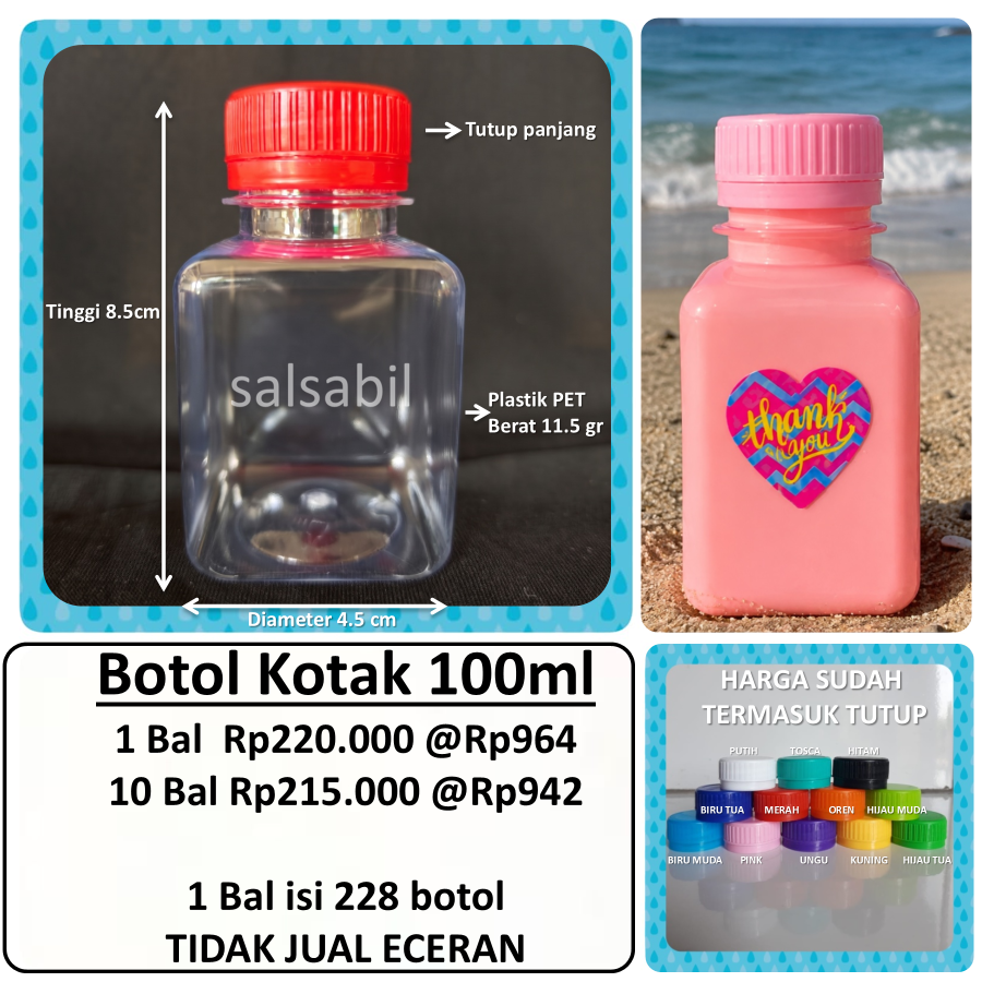 Botol kotak 100ml