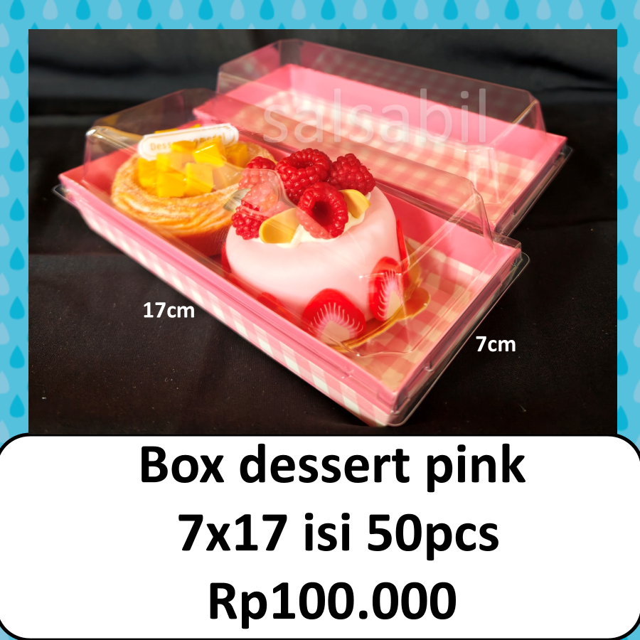 Box dessert pink 7x17