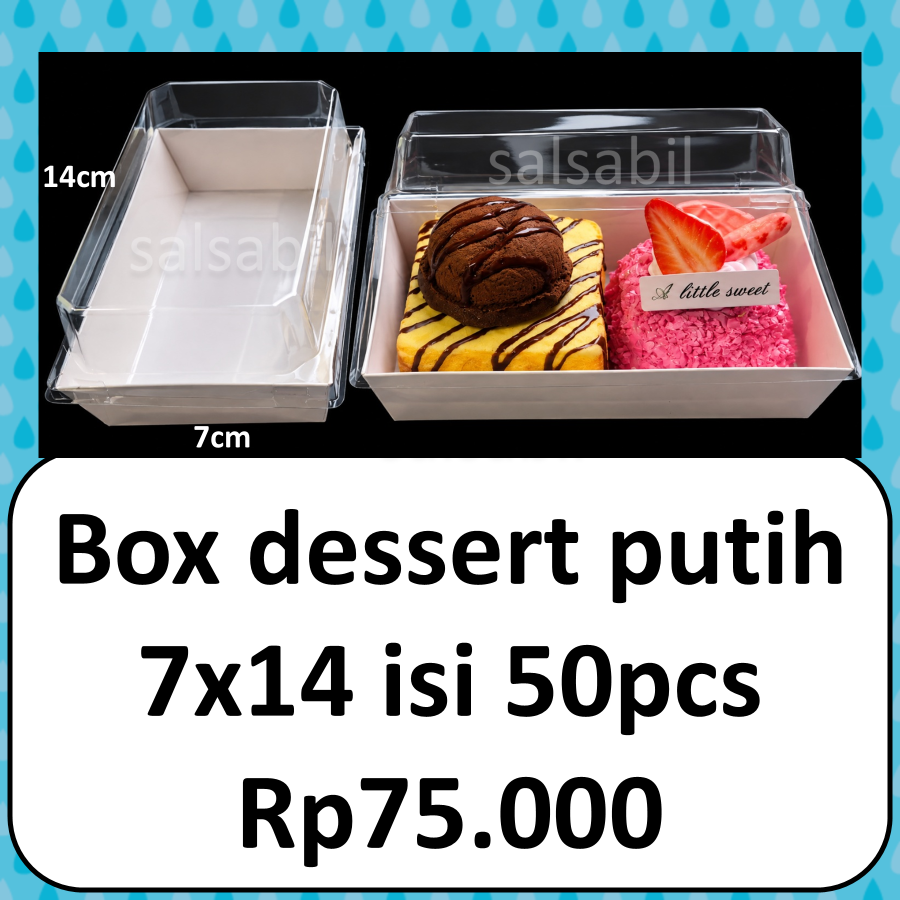 Box dessert putih 7x14